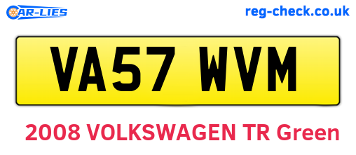 VA57WVM are the vehicle registration plates.