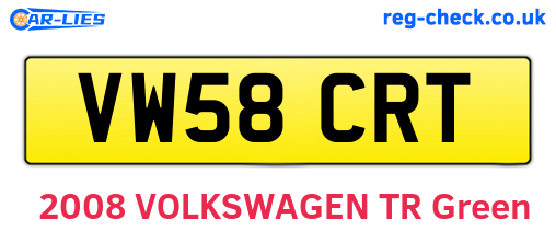 VW58CRT are the vehicle registration plates.