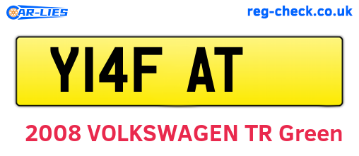 Y14FAT are the vehicle registration plates.