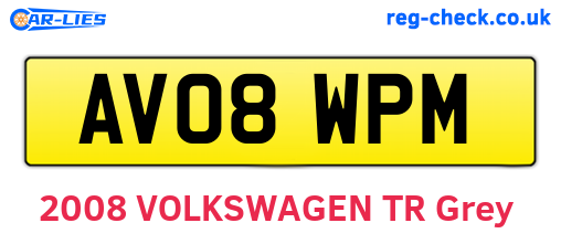 AV08WPM are the vehicle registration plates.