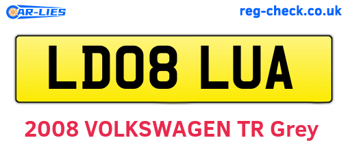 LD08LUA are the vehicle registration plates.
