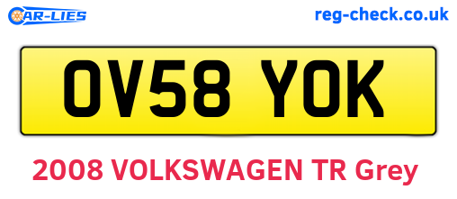 OV58YOK are the vehicle registration plates.