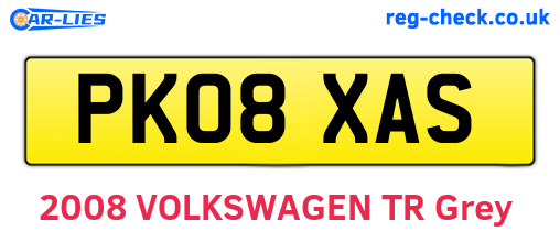 PK08XAS are the vehicle registration plates.