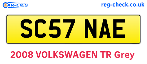 SC57NAE are the vehicle registration plates.