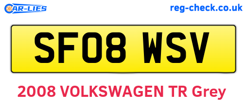 SF08WSV are the vehicle registration plates.