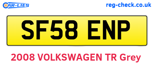 SF58ENP are the vehicle registration plates.