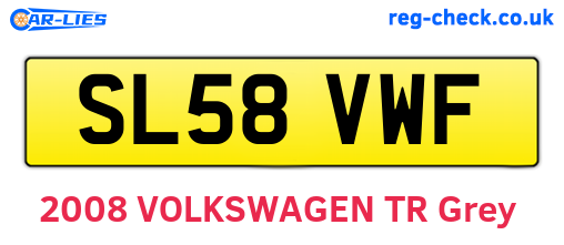 SL58VWF are the vehicle registration plates.