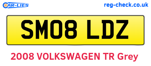 SM08LDZ are the vehicle registration plates.