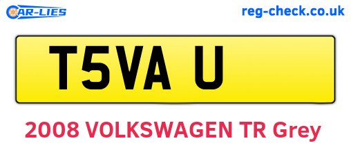 T5VAU are the vehicle registration plates.
