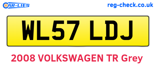 WL57LDJ are the vehicle registration plates.