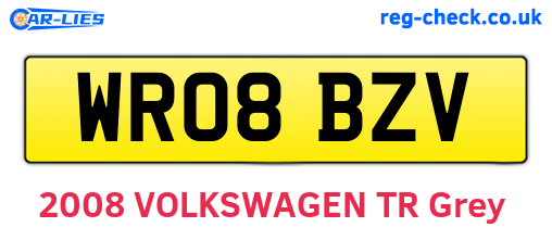 WR08BZV are the vehicle registration plates.