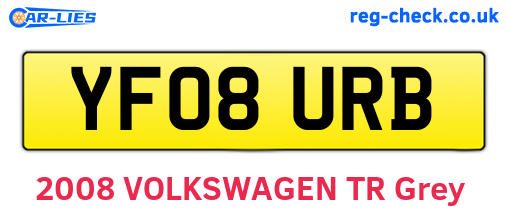 YF08URB are the vehicle registration plates.