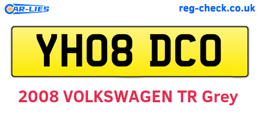 YH08DCO are the vehicle registration plates.