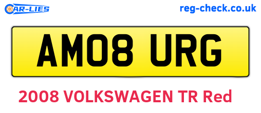 AM08URG are the vehicle registration plates.