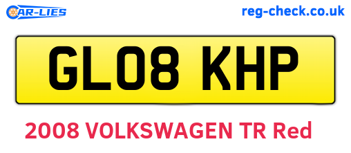 GL08KHP are the vehicle registration plates.
