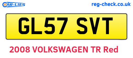 GL57SVT are the vehicle registration plates.