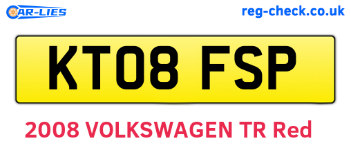 KT08FSP are the vehicle registration plates.
