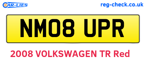NM08UPR are the vehicle registration plates.