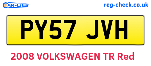 PY57JVH are the vehicle registration plates.