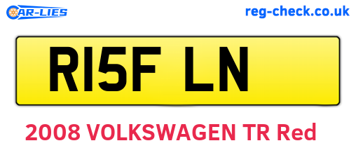 R15FLN are the vehicle registration plates.