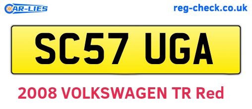 SC57UGA are the vehicle registration plates.