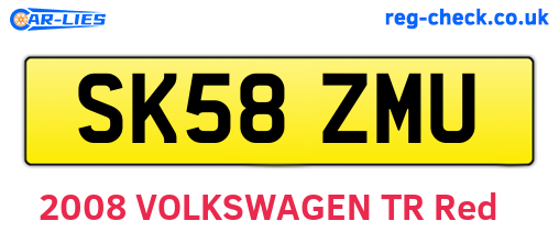 SK58ZMU are the vehicle registration plates.