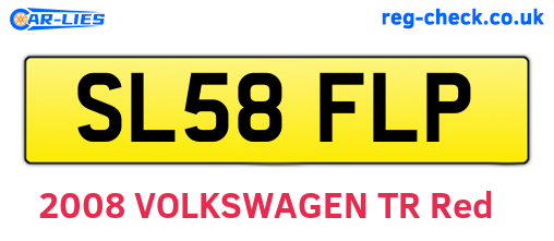 SL58FLP are the vehicle registration plates.