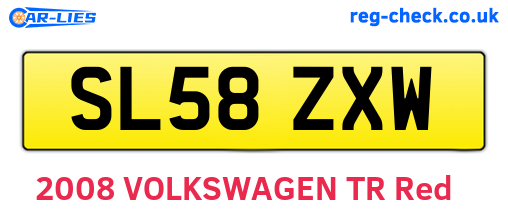 SL58ZXW are the vehicle registration plates.