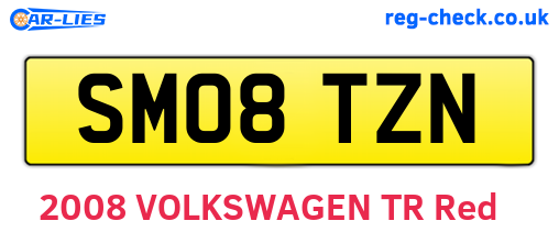 SM08TZN are the vehicle registration plates.