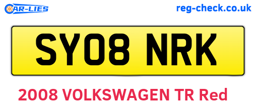 SY08NRK are the vehicle registration plates.