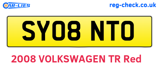 SY08NTO are the vehicle registration plates.