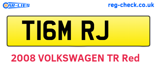 T16MRJ are the vehicle registration plates.