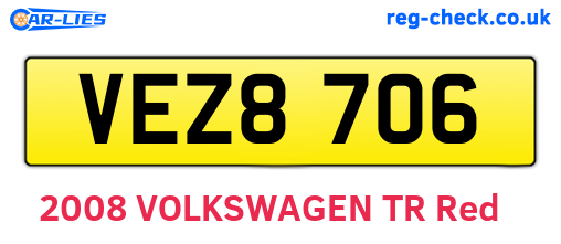 VEZ8706 are the vehicle registration plates.