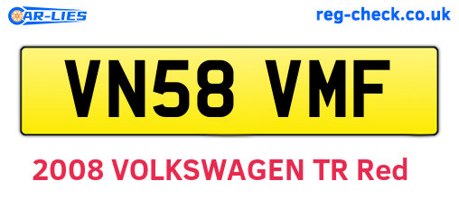VN58VMF are the vehicle registration plates.
