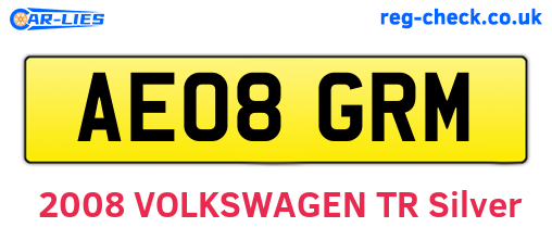 AE08GRM are the vehicle registration plates.