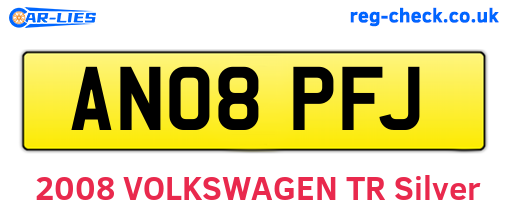 AN08PFJ are the vehicle registration plates.