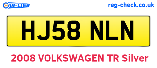 HJ58NLN are the vehicle registration plates.