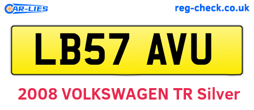 LB57AVU are the vehicle registration plates.