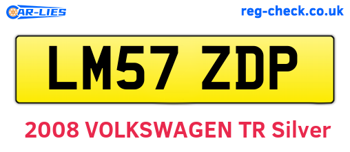 LM57ZDP are the vehicle registration plates.