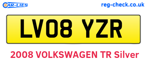 LV08YZR are the vehicle registration plates.