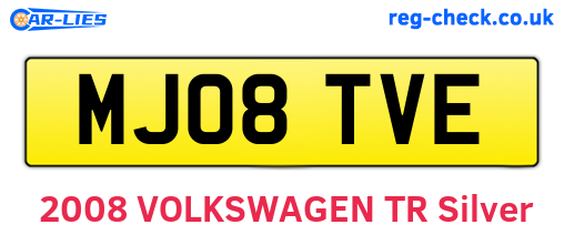 MJ08TVE are the vehicle registration plates.