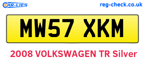 MW57XKM are the vehicle registration plates.