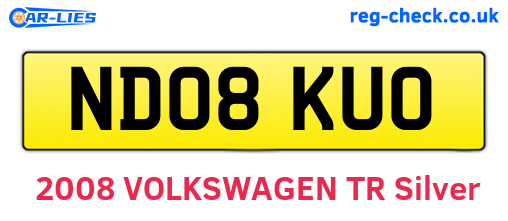 ND08KUO are the vehicle registration plates.