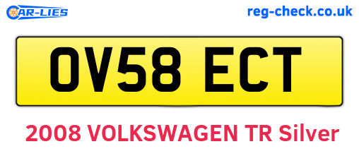 OV58ECT are the vehicle registration plates.