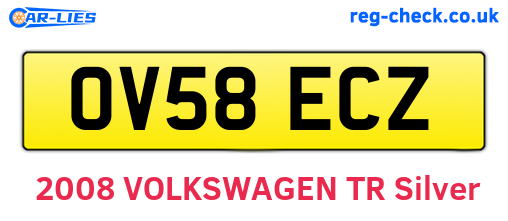 OV58ECZ are the vehicle registration plates.