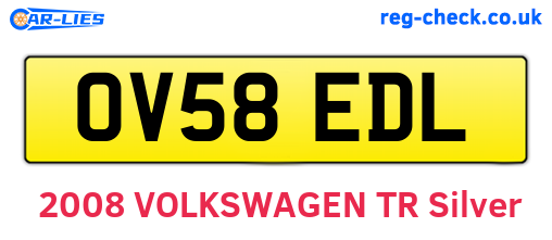 OV58EDL are the vehicle registration plates.