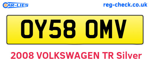 OY58OMV are the vehicle registration plates.