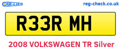 R33RMH are the vehicle registration plates.