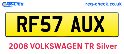 RF57AUX are the vehicle registration plates.