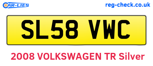 SL58VWC are the vehicle registration plates.